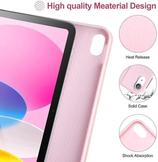 Alt view image 4 of 5 - AHYWTAN for iPad 11/10th Generation Case with Keyboard,Detachable Bluetooth Keyboard case for iPad A16 2025 11 inch/10th Gen 2022 10.9 with Pencil Holder, Square Keycaps, Pink-w