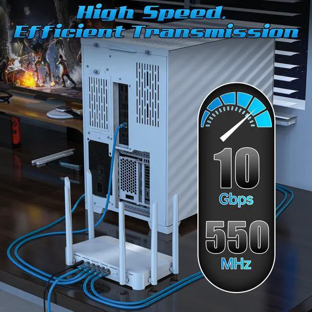 Alt view image 4 of 5 - 1 Foot Cat6 Patch Cables(24 Pack), Solid Pure Copper Patch Cord, Cat 6 Ethernet Cable, UTP Network, High Speed RJ45 Internet Cables, Compatible for Router, Switche, PC, Server, PS4/5, Xbox - Blue