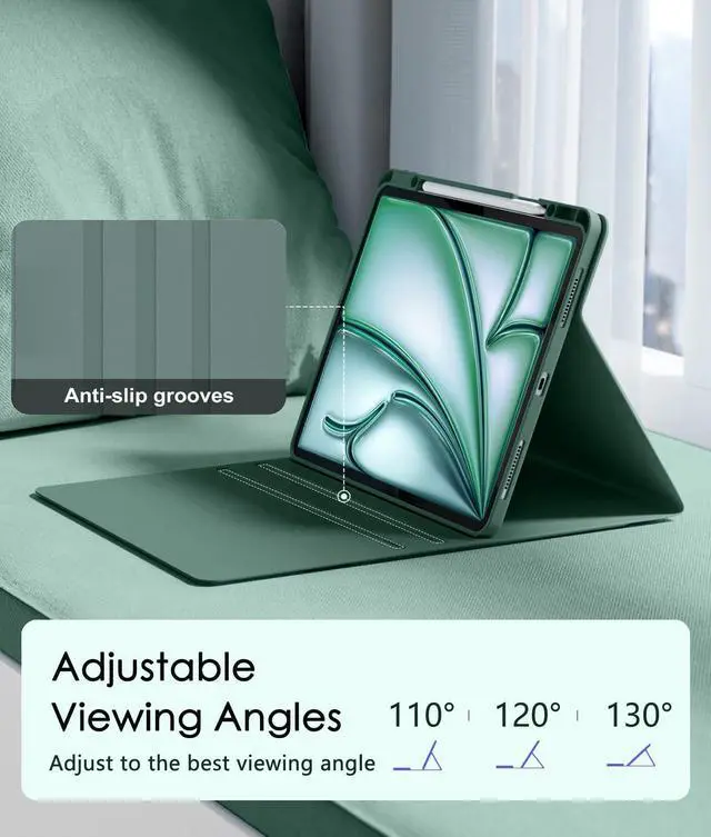 Alt view image 3 of 5 - Keyboard Case for iPad Air 13 (M3, 2025/M2, 2024) & iPad Pro 12.9 inch 6th/5th/4th/3rd Generation - Wireless Bluetooth Backlit Keyboard with Multi-Touch Trackpad, Smart Folio Cover with Pencil Holder