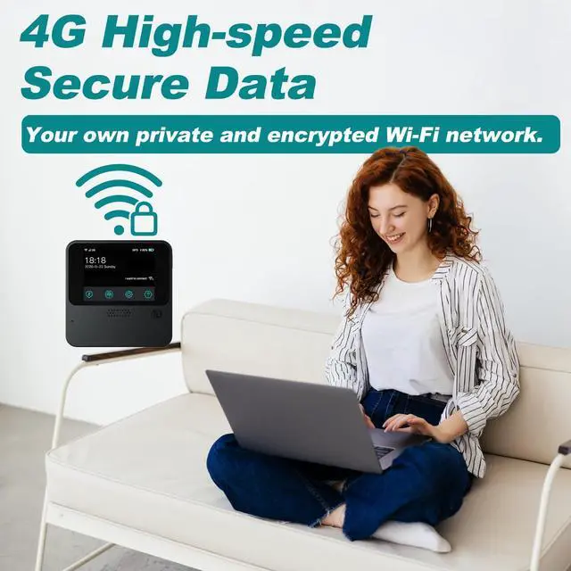Alt view image 4 of 5 - FREEBOT Portable WiFi Hotspot with Preloaded 50GB US Data (90 Days) No SIM Card, 4G LTE Pocket WiFi for International Travel to 150+ Countries, Connect 10 Devices - Ideal for Carry-On & Remote Work