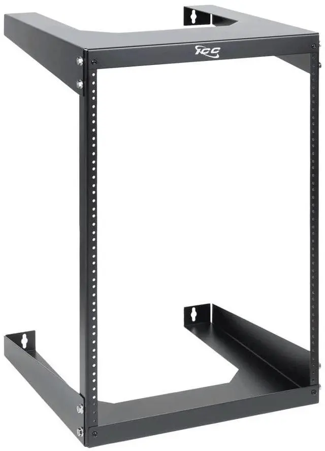Main image of ICC 15U Wall Mount 19 Open Frame Server Rack  18 Deep Cold-Rolled Steel, 125lb Load Capacity  Network Rack for Patch Panels, Switches, AV, IT & Telecom Equipment Installations