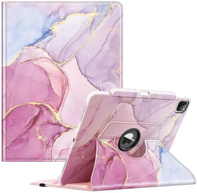 Main image of Fintie Rotating Case for iPad Pro 12.9-inch 6th Generation 2022-360 Degree Swiveling Protective Cover with Pencil Holder, Auto Sleep/Wake, Also Fit iPad Pro 12.9" 5th/4th/3rd Gen, Dreamy Marble