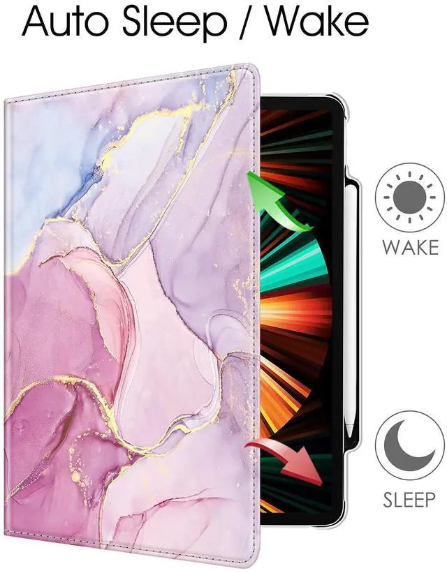 Alt view image 3 of 5 - Fintie Rotating Case for iPad Pro 12.9-inch 6th Generation 2022-360 Degree Swiveling Protective Cover with Pencil Holder, Auto Sleep/Wake, Also Fit iPad Pro 12.9" 5th/4th/3rd Gen, Dreamy Marble