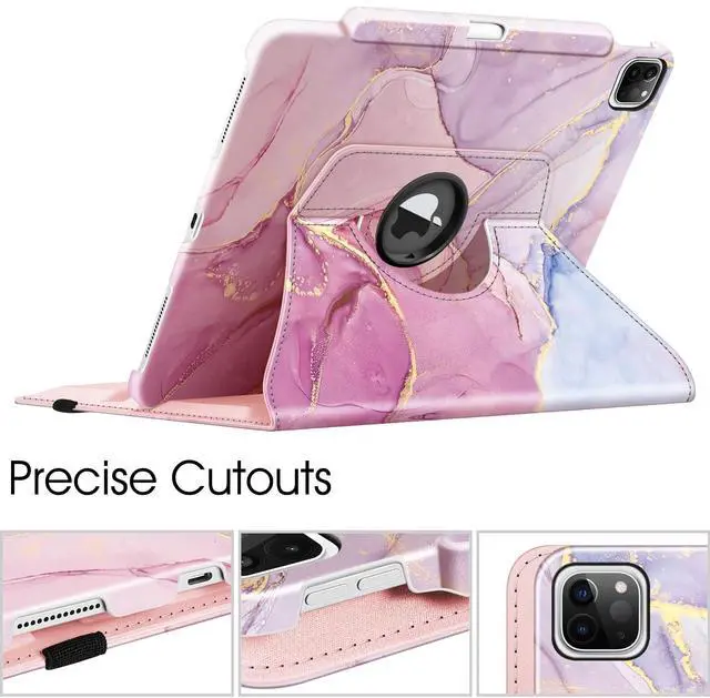 Alt view image 5 of 5 - Fintie Rotating Case for iPad Pro 12.9-inch 6th Generation 2022-360 Degree Swiveling Protective Cover with Pencil Holder, Auto Sleep/Wake, Also Fit iPad Pro 12.9" 5th/4th/3rd Gen, Dreamy Marble