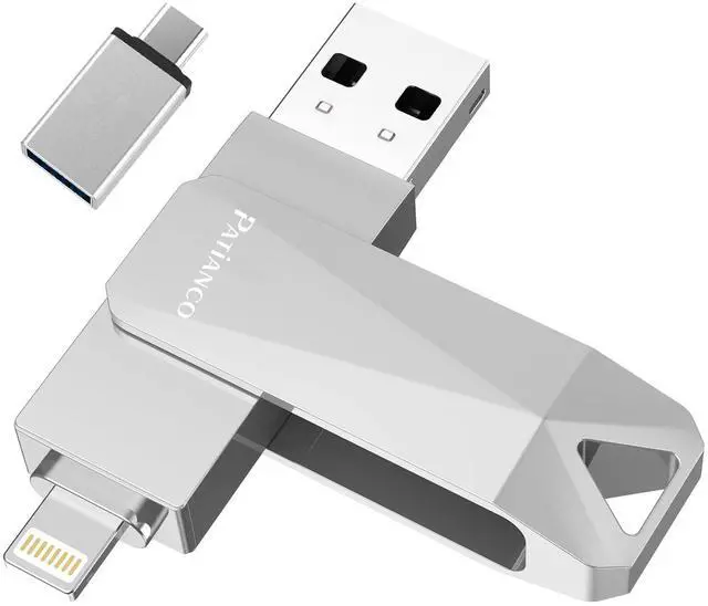 Main image of USB Flash Drive for iPhone 512GB Apple MFi Certified Photo Stick Thumb Drive, iPhone-Memory-Stick for iPad/iPhone/Computer Picture Keeper Portable Hard Drive GreySliver