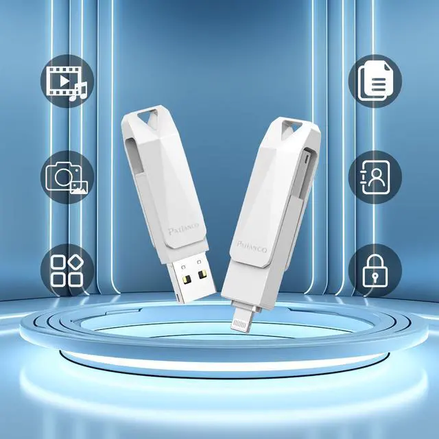 Alt view image 5 of 5 - USB Flash Drive for iPhone 512GB Apple MFi Certified Photo Stick Thumb Drive, iPhone-Memory-Stick for iPad/iPhone/Computer Picture Keeper Portable Hard Drive GreySliver