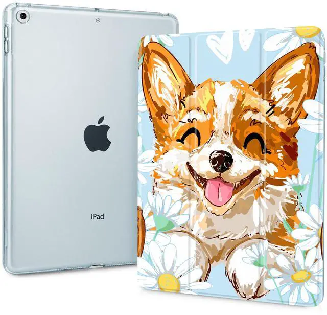 Main image of Lepeoac Case for iPad 9th Generation, iPad 8th/7th Gen Case 10.2-inch, Slim Stand Cover with Hard Translucent Back Shell, Auto Wake/Sleep, Cute Corgi Dog
