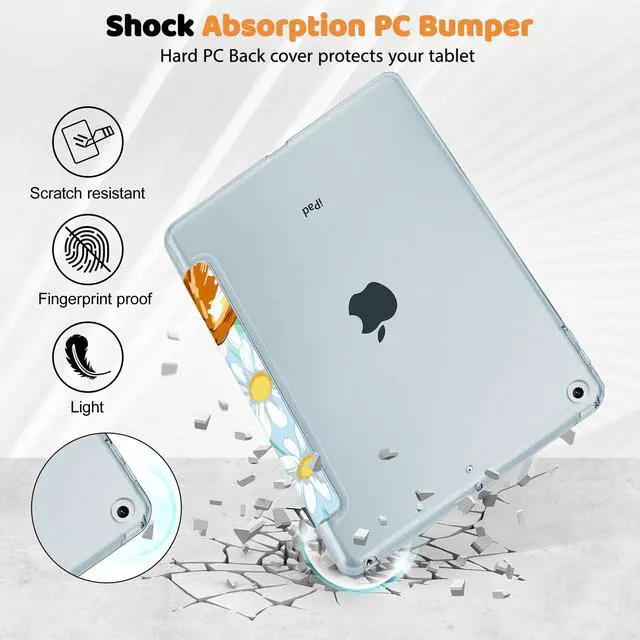 Alt view image 4 of 5 - Lepeoac Case for iPad 9th Generation, iPad 8th/7th Gen Case 10.2-inch, Slim Stand Cover with Hard Translucent Back Shell, Auto Wake/Sleep, Cute Corgi Dog