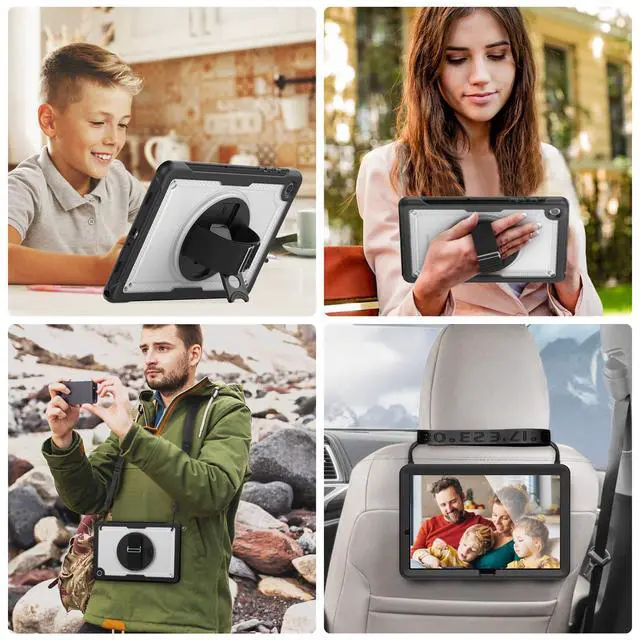 Alt view image 5 of 5 - Herize Case for Samsung A9+/A9 Plus 11 Inch Model SM-X210/X215/X216 with Screen Protector Pen Holder | Heavy Duty Silicone Rugged Protection Cover W/Stand Hand Shoulder Strap for Galaxy Tab A9 Plus