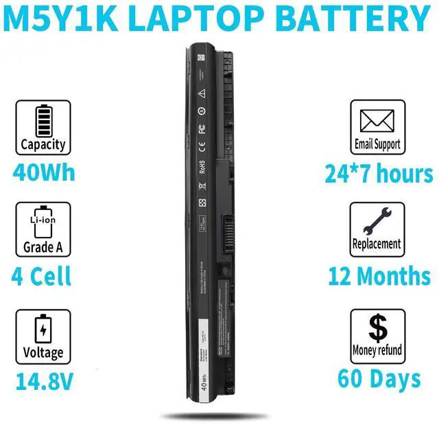 Alt view image 5 of 5 - 40Wh Type M5Y1K 14.8V Battery for Dell Inspiron 15 5000 3000 Series 5566 5555 5558 5559 5758 3567 3551 3552 3558 14 3451 3452 3458 5458 17 5755 5758 5759 GXVJ3 HD4J0 WKRJ2 VN3N0 P51F P47F P63F P64G