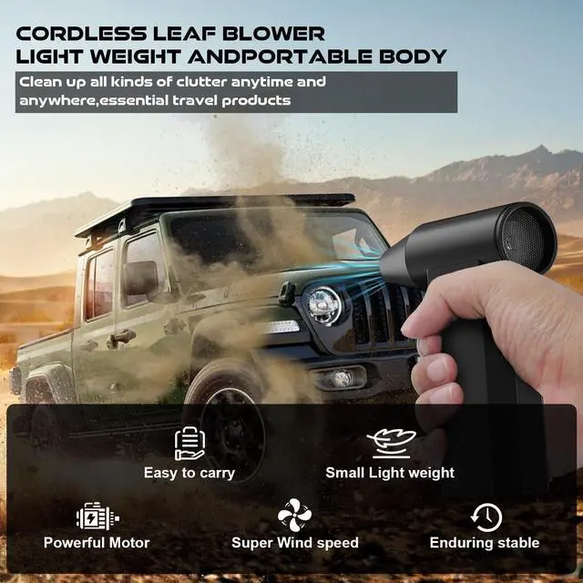 Alt view image 2 of 5 - Gttiuey Electric Air Duster-250000RPM Super Power Cordless Air Duster, 4-Gear Adjustable Mini Blower with Fast Charging, Dust Blower for Computer, Keyboard, House, Outdoor and Car