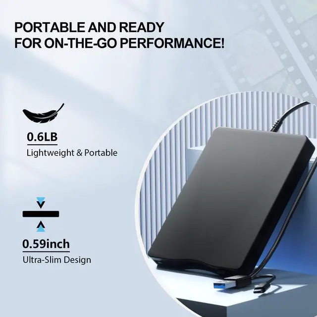 Alt view image 5 of 5 - External Floppy Disk Drive with Carrying Case  3.5 inch Floppy Disk Reader USB 3.0/Type-C Compatible, Portable and Lightweight for PC, Laptop, and Retro Gaming Windows 11/10/8/7/2000/XP