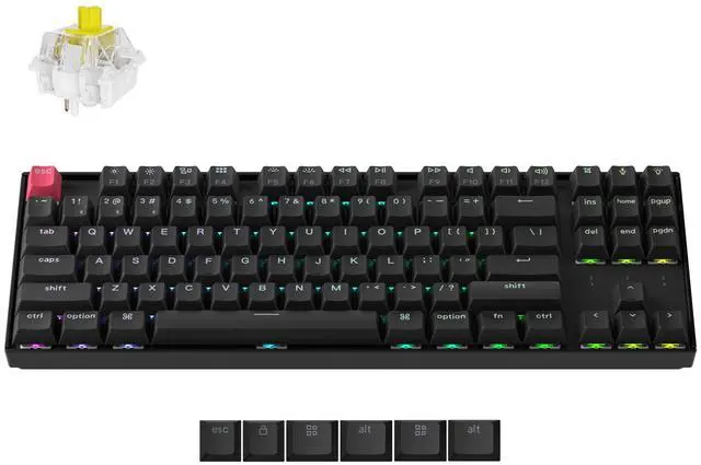 Main image of Keychron K8 Version 2 TKL Custom Wireless Mechanical Keyboard, QMK Programmable Bluetooth 5.2/Wired, RGB Backlit with Shine-Through PBT Keycaps, Super Banana Switch for Mac Windows Linux