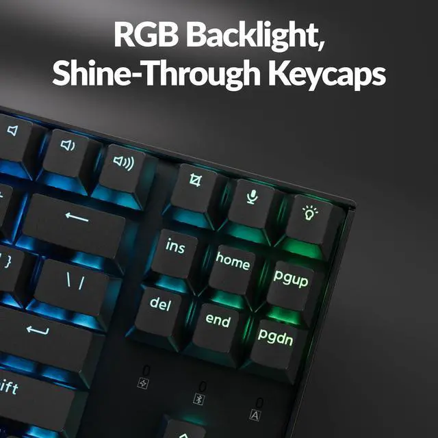 Alt view image 4 of 5 - Keychron K8 Version 2 TKL Custom Wireless Mechanical Keyboard, QMK Programmable Bluetooth 5.2/Wired, RGB Backlit with Shine-Through PBT Keycaps, Super Banana Switch for Mac Windows Linux