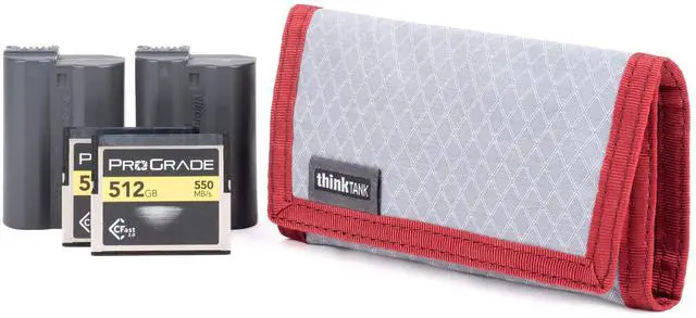 Main image of Think Tank Photo Cards & Power Memory Card and Battery Wallet (Chili Pepper Red)