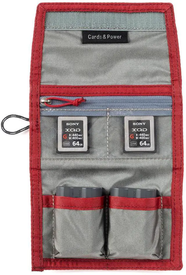 Alt view image 3 of 5 - Think Tank Photo Cards & Power Memory Card and Battery Wallet (Chili Pepper Red)