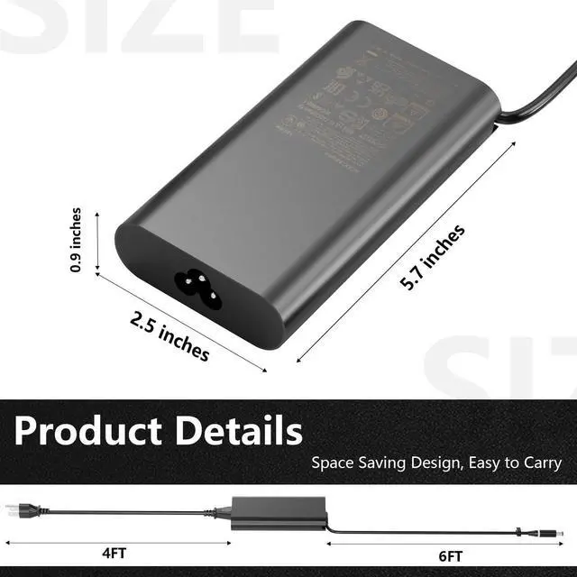 Alt view image 3 of 5 - 180W 19.5V 9.23A GaN AC Laptop Charger Compatible with Dell Precision 7680 7670 7770 7780 7510 7520 7530 7540 7550 7560 G5 G7 15 17 7588 7790 7577 5587 3579 3779 Power Supply Adapter