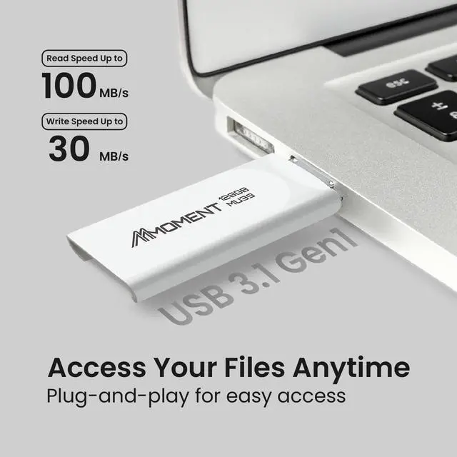 Alt view image 2 of 5 - MMOMENT 128GB (5 Pack) MU39 USB Flash Drive USB 3.2 Retractable Thumb Drive with Sliding Connector, Up to 100MB/s Read, 30MB/s Write  Plug & Play Memory Stick for PC, Mac, TV, Car