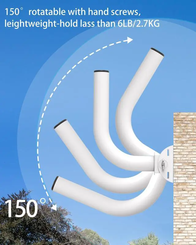 Alt view image 2 of 5 - Universal Wireless Bridge Bracket Mount,12"(H) - 1.38 Lightweight Pole and Wall Mounted Mounting Mast Kit for Outdoor TV Antenna, Network WiFi Extender, Access Point, Client Bridge CPE (4-Pack)