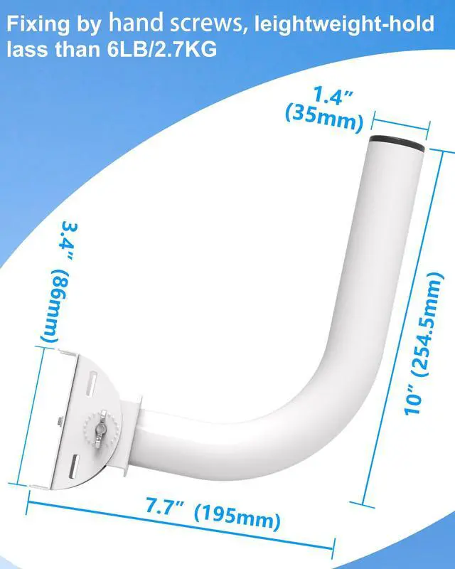Alt view image 3 of 5 - Universal Wireless Bridge Bracket Mount,12"(H) - 1.38 Lightweight Pole and Wall Mounted Mounting Mast Kit for Outdoor TV Antenna, Network WiFi Extender, Access Point, Client Bridge CPE (4-Pack)