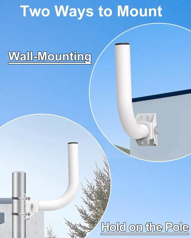 Alt view image 4 of 5 - Universal Wireless Bridge Bracket Mount,12"(H) - 1.38 Lightweight Pole and Wall Mounted Mounting Mast Kit for Outdoor TV Antenna, Network WiFi Extender, Access Point, Client Bridge CPE (4-Pack)