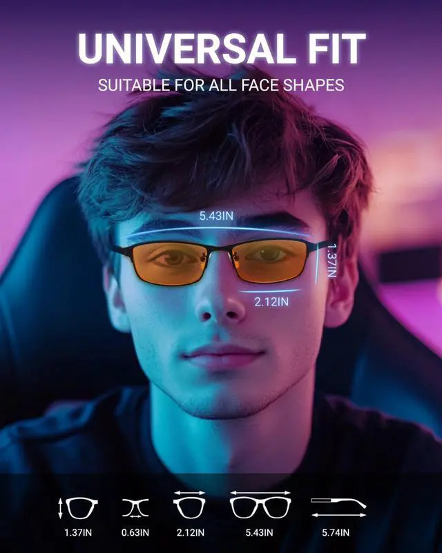 Alt view image 2 of 5 - VUEECLAT Blue Light Glasses Anti Eyestrain Rectangle Sleep Glasses for Women& Men,Fashion Computer Gaming Glasses