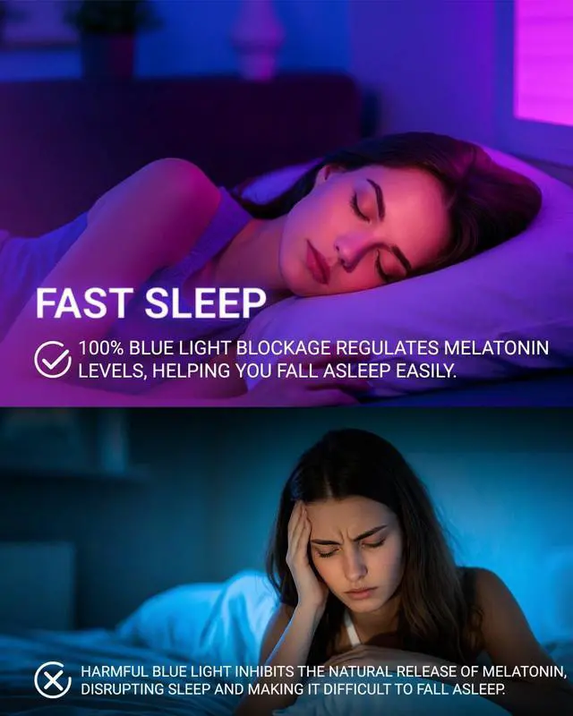 Alt view image 4 of 5 - VUEECLAT Blue Light Glasses Anti Eyestrain Rectangle Sleep Glasses for Women& Men,Fashion Computer Gaming Glasses