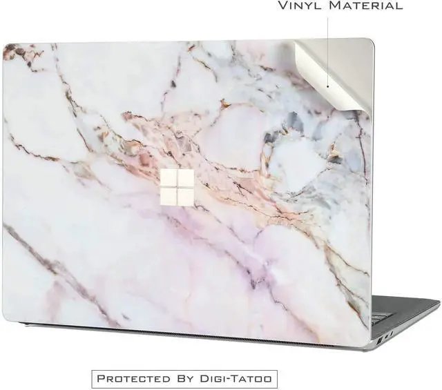 Alt view image 3 of 5 - Digi-Tatoo Cover Skin Decal Sticker for 2023 Microsoft Surface Laptop Go 3/ Laptop Go 2/ Laptop Go 12.4", Easy Apply, Anti-Scratch, Residue Free Vinyl Skin [Cracked Marble]