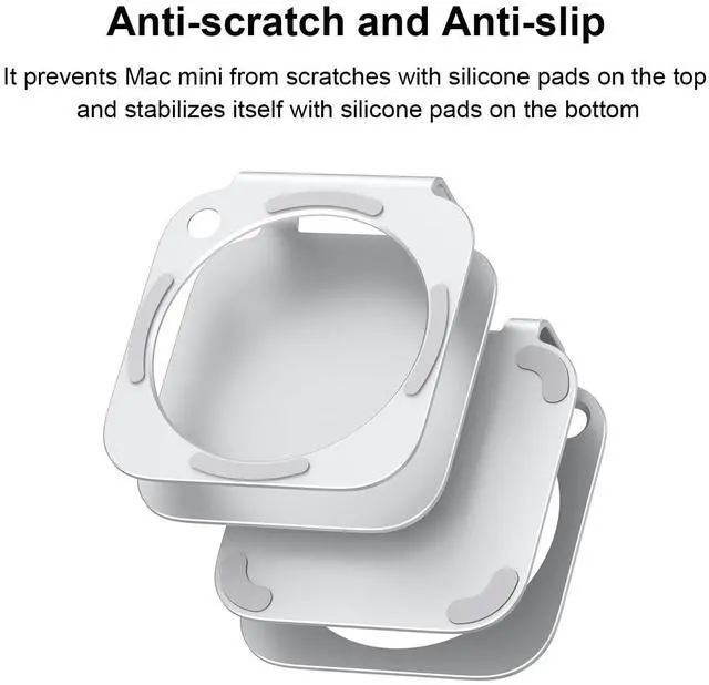 Alt view image 3 of 5 - Qwiizlab Aluminum Stand for 2024 Mac mini M4/M4 Pro, Convenient Acess to Power Button, Anti-Scratch, Anti-Slip, Avoid Overheating, Durable and Sturdy Design (Silver)