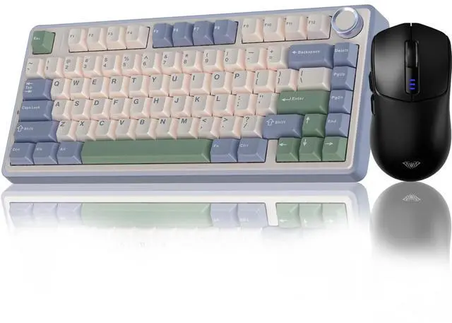 Main image of AULA Wireless Keyboard and Mouse Combo, F75 75% Mechanical Keyboards, Gasket Hot Swappable Custom Keyboard+SC580 Wireless Gaming Mouse Black