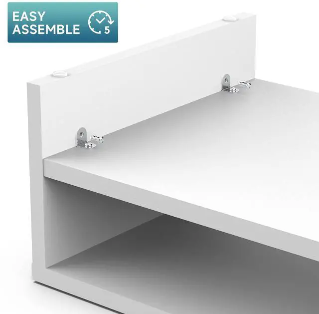 Alt view image 3 of 5 - FITUEYES Monitor Stand - 2 Tier Computer Monitor Riser with 21.3 Inch Shelf, Wood Desktop Stand for Laptop Computer Screen, Desk Organization, Office Supplies