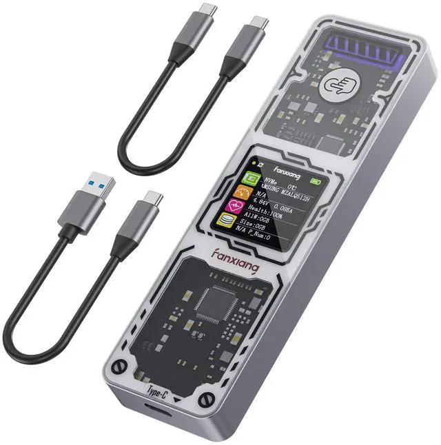 Main image of fanxiang SSD Enclosure, USB 3.2 Gen 2 (10 Gbps), M.2 NVME/SATA SSD Enclosure, USB Adapter/Reader, Solid State Drive External Enclosure, Supports M and B+M Keys and Size 2230/2242/2260/2280 SSDs, MD86
