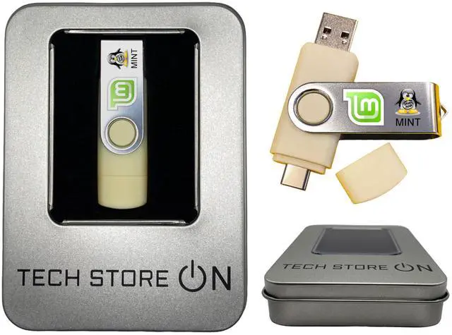 Main image of Linux Mint OS Bootable USB Flash Thumb Drive for PC  Great for Work Entertainment and Everyday Tasks Operating System + Gift Packaging Box