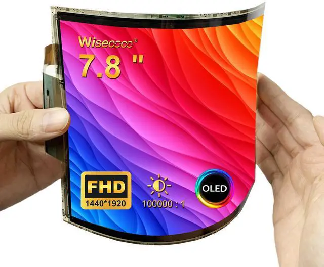 Main image of 7.8 inch Flexible Display Curved Bendable Screen FHD 1440 * 1920 AMOLED Display with HDMI Driver Board OLED Monitor Without Enclosure Kit for DIY Prototype Demo