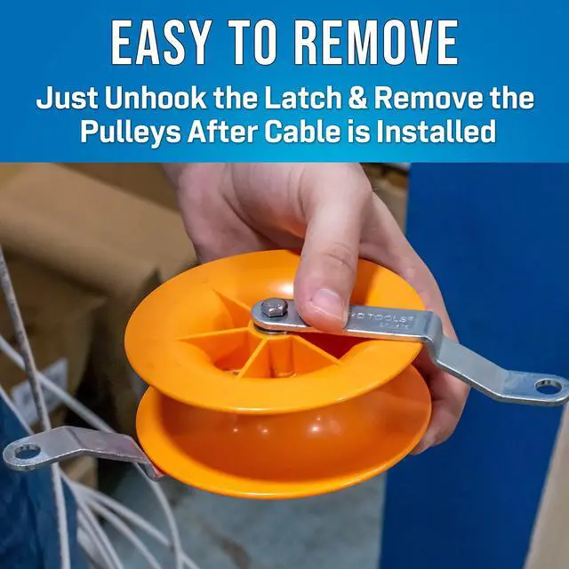 Alt view image 5 of 5 - Jonard Tools CP-475 Cable Pulley Set (2-Pack) for Low Voltage Electrical, Network, & COAX Cables - Smooth Cable Installation, Swivel Snap Hooks, and Anti-Friction Bearings - Holds up to 20 CAT5 & 6