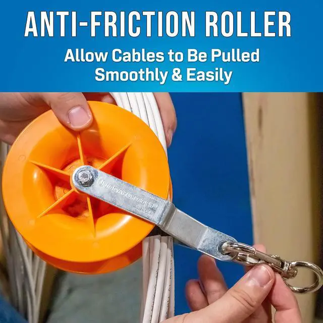 Alt view image 4 of 5 - Jonard Tools CP-475 Cable Pulley Set (2-Pack) for Low Voltage Electrical, Network, & COAX Cables - Smooth Cable Installation, Swivel Snap Hooks, and Anti-Friction Bearings - Holds up to 20 CAT5 & 6