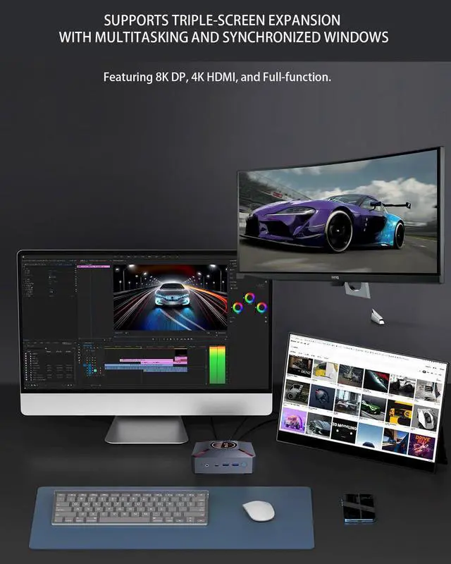 Alt view image 4 of 5 - Mini Gaming PC, LED Display Core i9-12900HK (up to 5.0GHz), 32GB RAM, 2TB SSD, Windows 11 Pro, 8K DP & 4K HDMI, Wi-Fi 6 & BT5.2, High Performance Desktop Mini Tower Computer for Gaming & Productivity