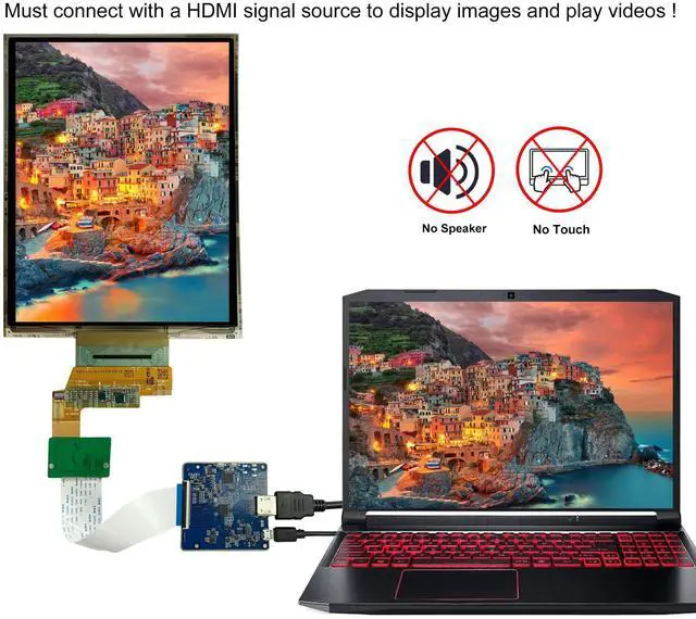 Alt view image 3 of 5 - 7.8 inch Flexible Display Curved Bendable Screen FHD 1440 * 1920 AMOLED Display with HDMI Driver Board OLED Monitor Without Enclosure Kit for DIY Prototype Demo