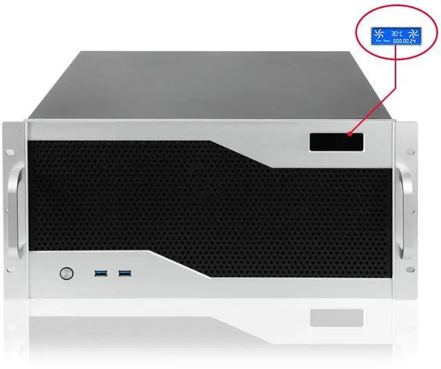 Alt view image 2 of 5 - RackChoice 5U rackmount Server Chassis Silver Color Support Liquid Cooling Compatibility up to Elevated 360mm Radiator, 1xPS2+1xSFX PSU