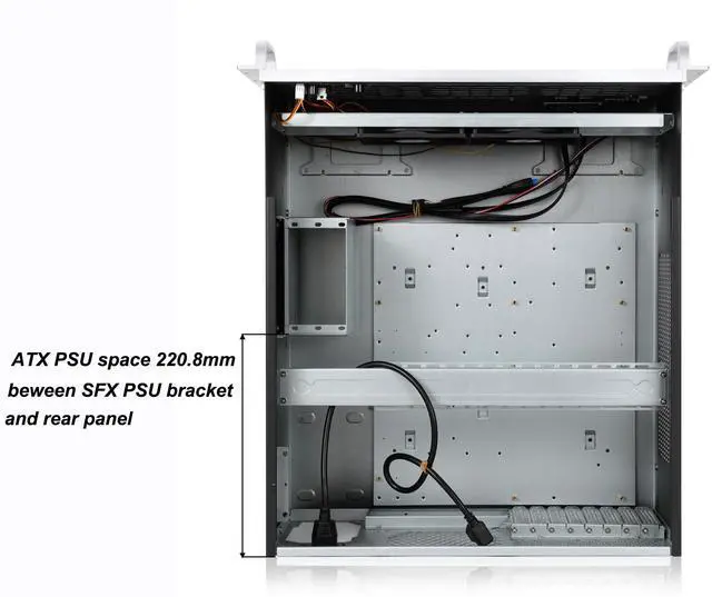 Alt view image 5 of 5 - RackChoice 5U rackmount Server Chassis Silver Color Support Liquid Cooling Compatibility up to Elevated 360mm Radiator, 1xPS2+1xSFX PSU