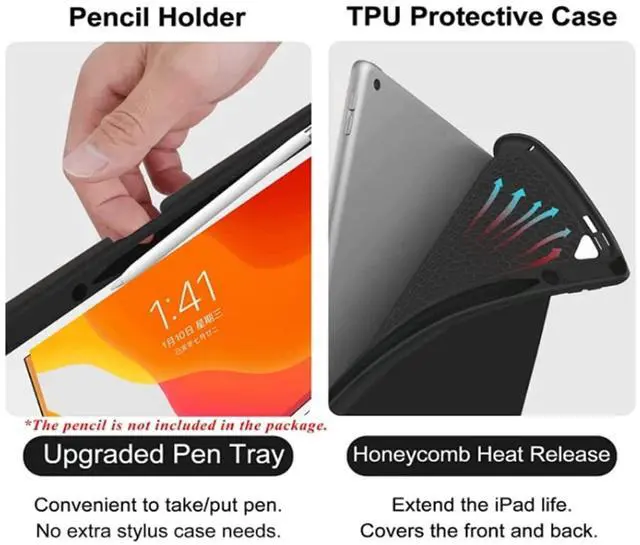 Alt view image 4 of 5 - QYiiD Backlit Keyboard Case for iPad Pro 12.9-inch 2017/2015 (Old Model, 2nd & 1st Generation), Magnetically Detachable Wireless Keyboard Mouse, Smart Folio with Pencil Holder, Pink