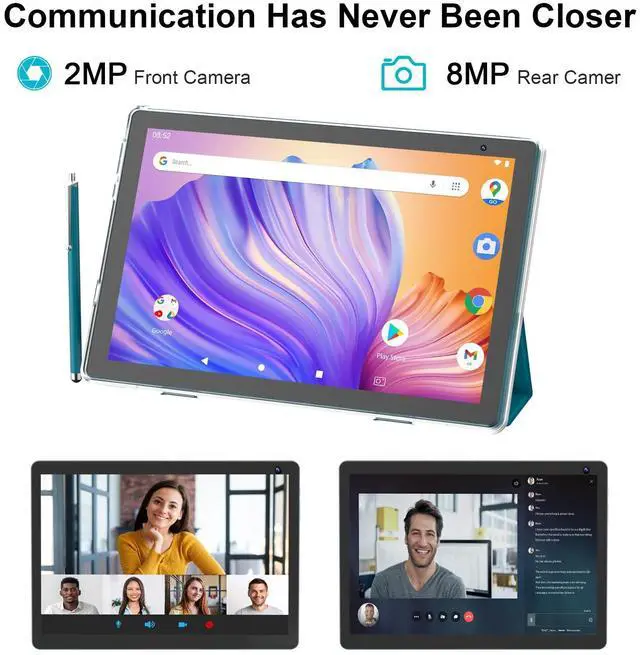 Alt view image 5 of 5 - Android 15 Tablet with Case and Stylus, 10 inch Android Tablets, 6GB RAM 32GB ROM 1TB Expand, Quad-Core Processor Tablet PC, 6000mAh Battery, 10.1'' 1280x800 HD Screen, Dual Camera, WiFi, BT, Navy