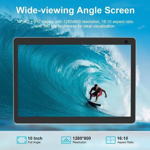 Alt view image 4 of 5 - Android 15 Tablet with Case and Stylus, 10 inch Android Tablets, 6GB RAM 32GB ROM 1TB Expand, Quad-Core Processor Tablet PC, 6000mAh Battery, 10.1'' 1280x800 HD Screen, Dual Camera, WiFi, BT, Navy