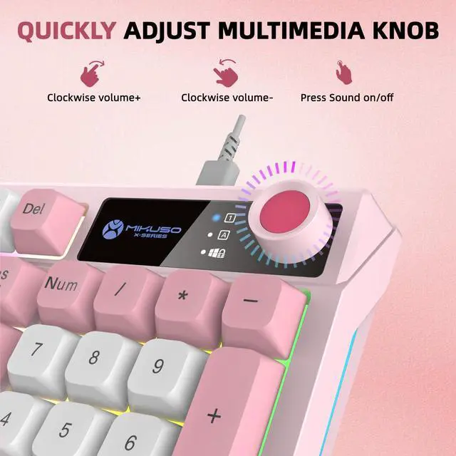 Alt view image 4 of 5 - Gaming Keyboard USB Linear Wried RGB Rainbow Light with Volume Knok,Illuminated Keyboards 7 Color Backlit+8 Models LED Lighting Up, Spill Resistant, Fn+12 Media Hotkeys,Compatible with Windows/MAC