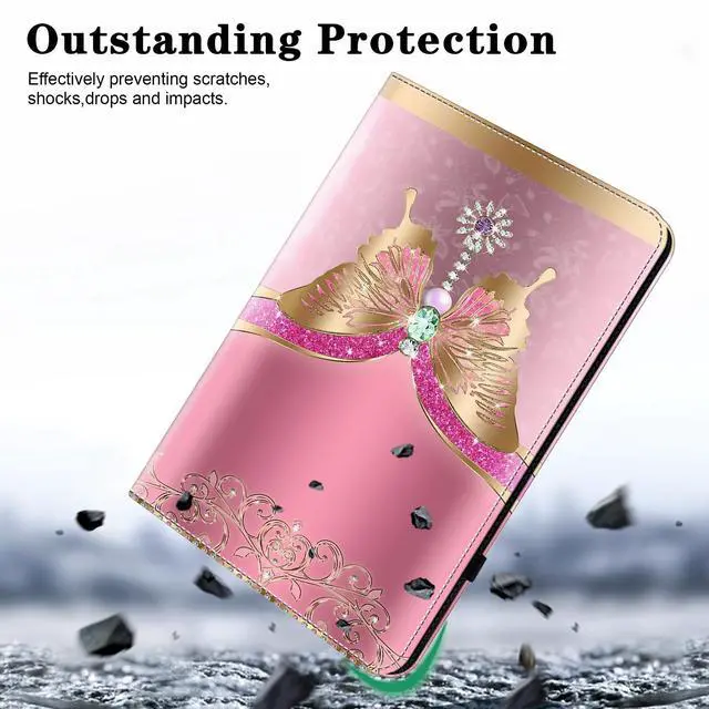 Alt view image 2 of 5 - TUOLISG Case for 7" Kindle Paperwhite 12th Generation 2025/2024 & Kindle Colorsoft Signature Edition, Multi-Angle Viewing PU Leather Case with Card Slot for Kindle Paperwhite 2025 - Pink Butterfly