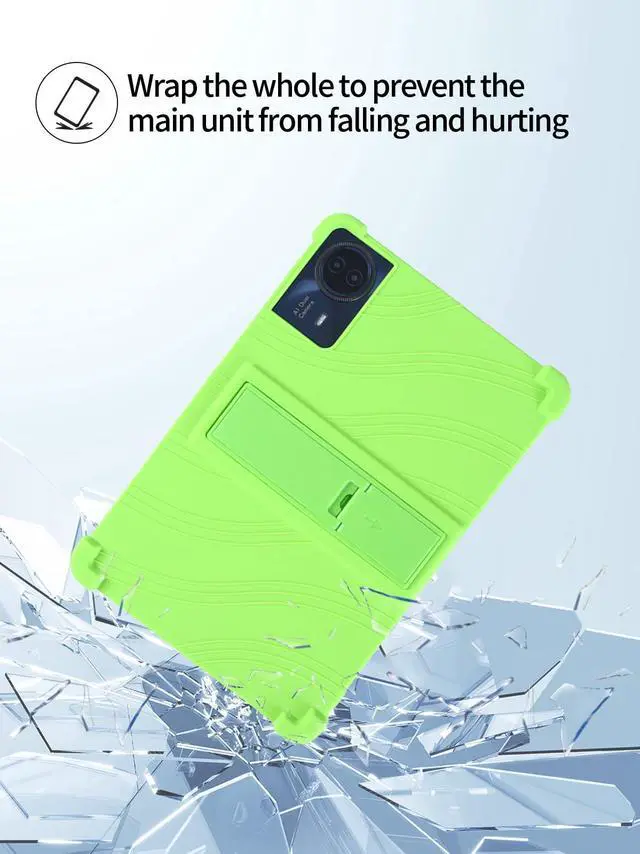 Alt view image 2 of 5 - for TECLAST T65max 13 Inches Android 14 Tablet 2024 New Tablet Model Case,Soft Silicone Adjustable Stand Cover Lightweight Kids Friendly,Green.