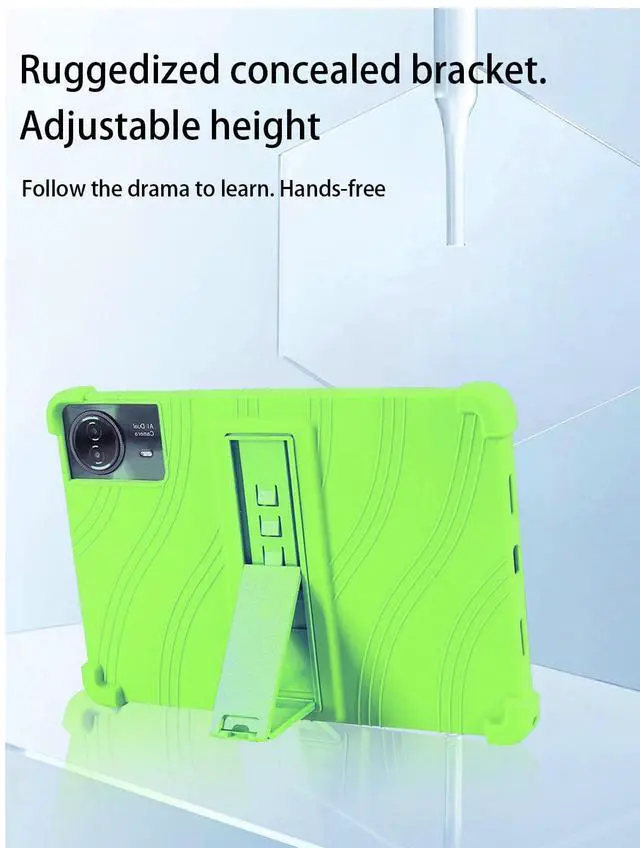 Alt view image 4 of 5 - for TECLAST T65max 13 Inches Android 14 Tablet 2024 New Tablet Model Case,Soft Silicone Adjustable Stand Cover Lightweight Kids Friendly,Green.