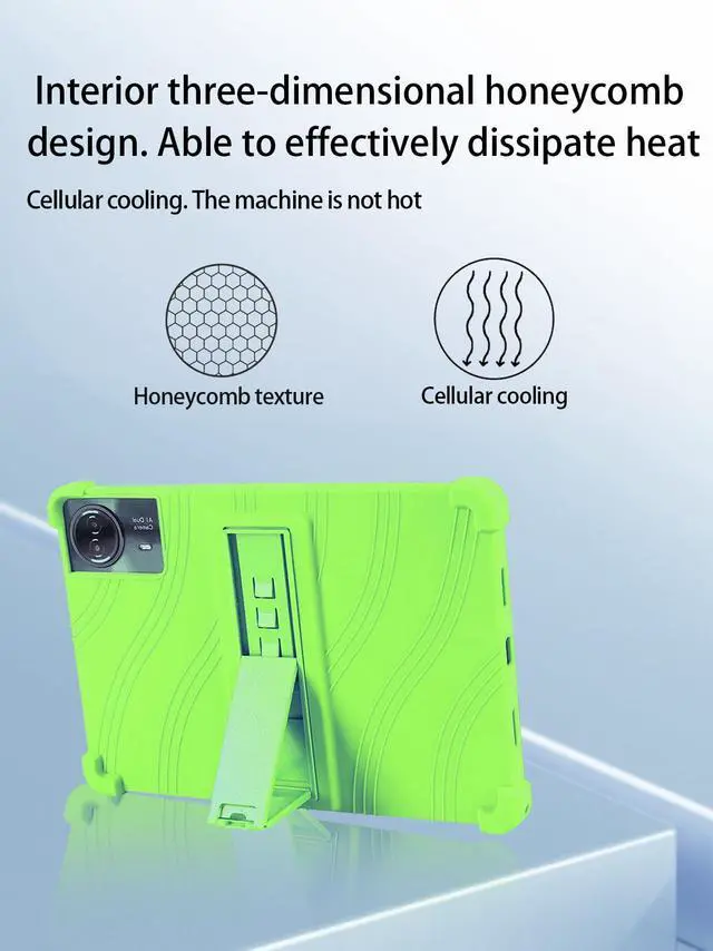 Alt view image 3 of 5 - for TECLAST T65max 13 Inches Android 14 Tablet 2024 New Tablet Model Case,Soft Silicone Adjustable Stand Cover Lightweight Kids Friendly,Green.