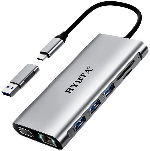 Main image of USB C Docking Station,12 in 1 Displaylink USB 3.0 to USB-C Dock Dual Monitor with HDMI,VGA,USB A 3.0,PD3.0, Laptop Docking Station for MacBook Pro&Air/M1/M2/M3/HP and More USB Ports Laptops