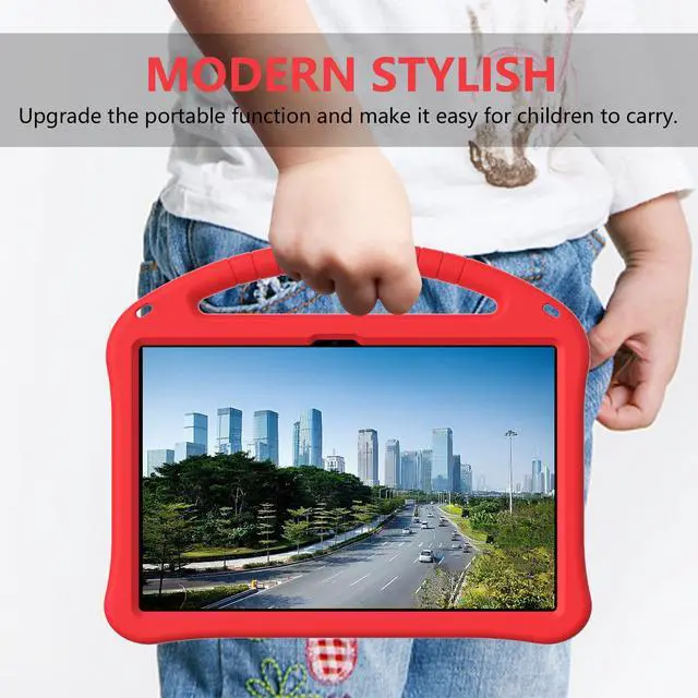 Alt view image 4 of 5 - YRH for Onn 12.1 Tablet Pro Case 2024 (Model 100146663), Kids EVA Shockproof Cover with Shoulder Strap for Walmart Surf Onn Tablet 12.1 inch, Red